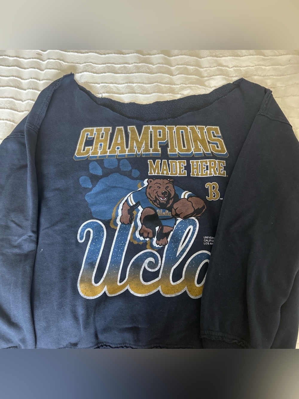 UCLA Cut Off the shoulder Hoodie